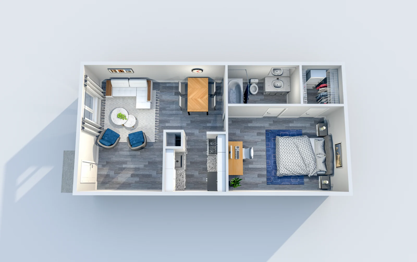Marina Club — floor plan, Plan A2 · 1 bed · 1 bath · 550 sq ft