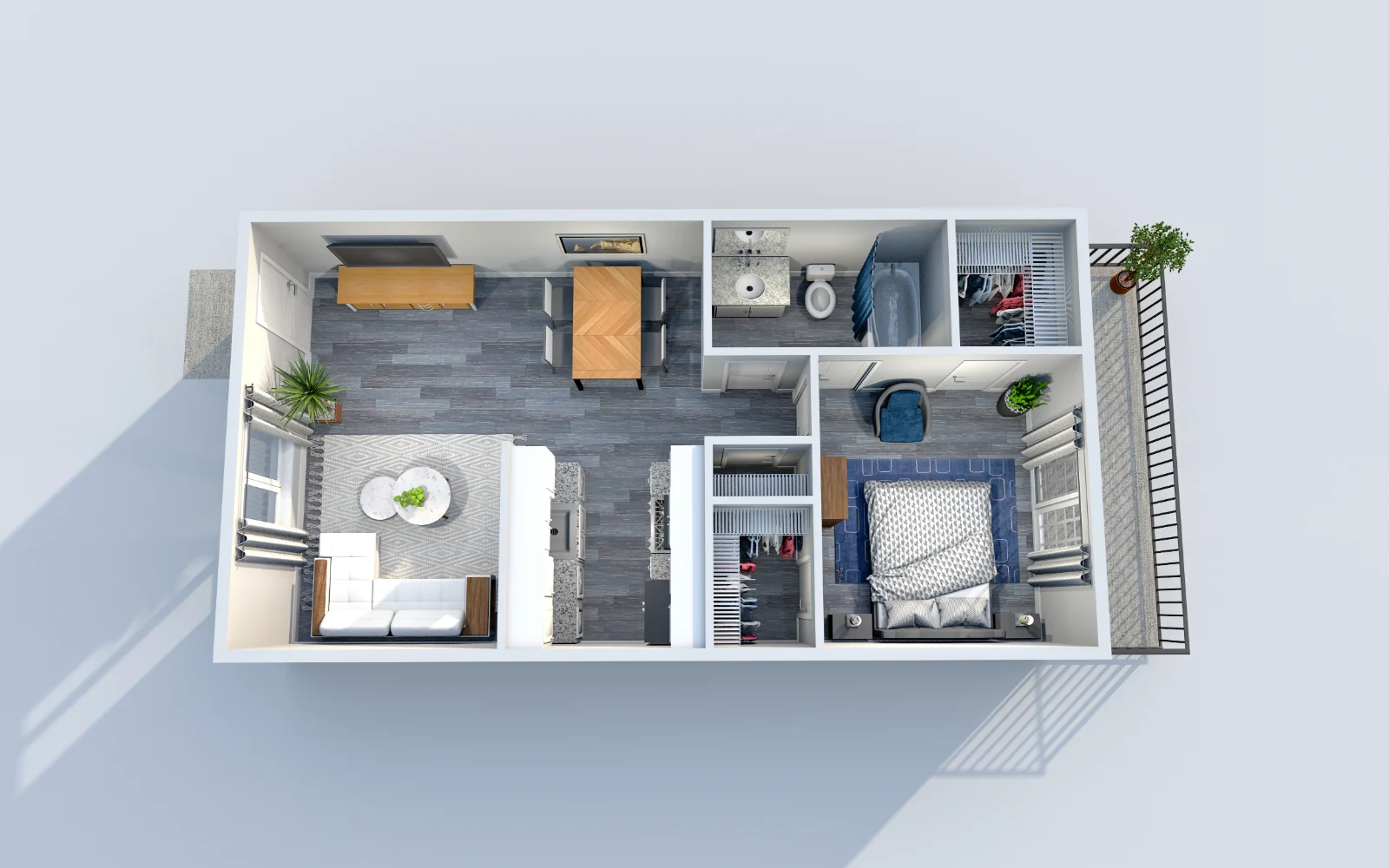 Marina Club — floor plan, Plan A4 · 1 bed · 1 bath · 720 sq ft